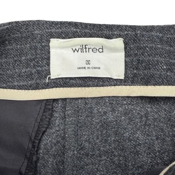 WILFRED Chambery Wool Blend Mid Rise Ankle Trousers Sz 00 Pinstripe Gray White - Picture 4 of 7